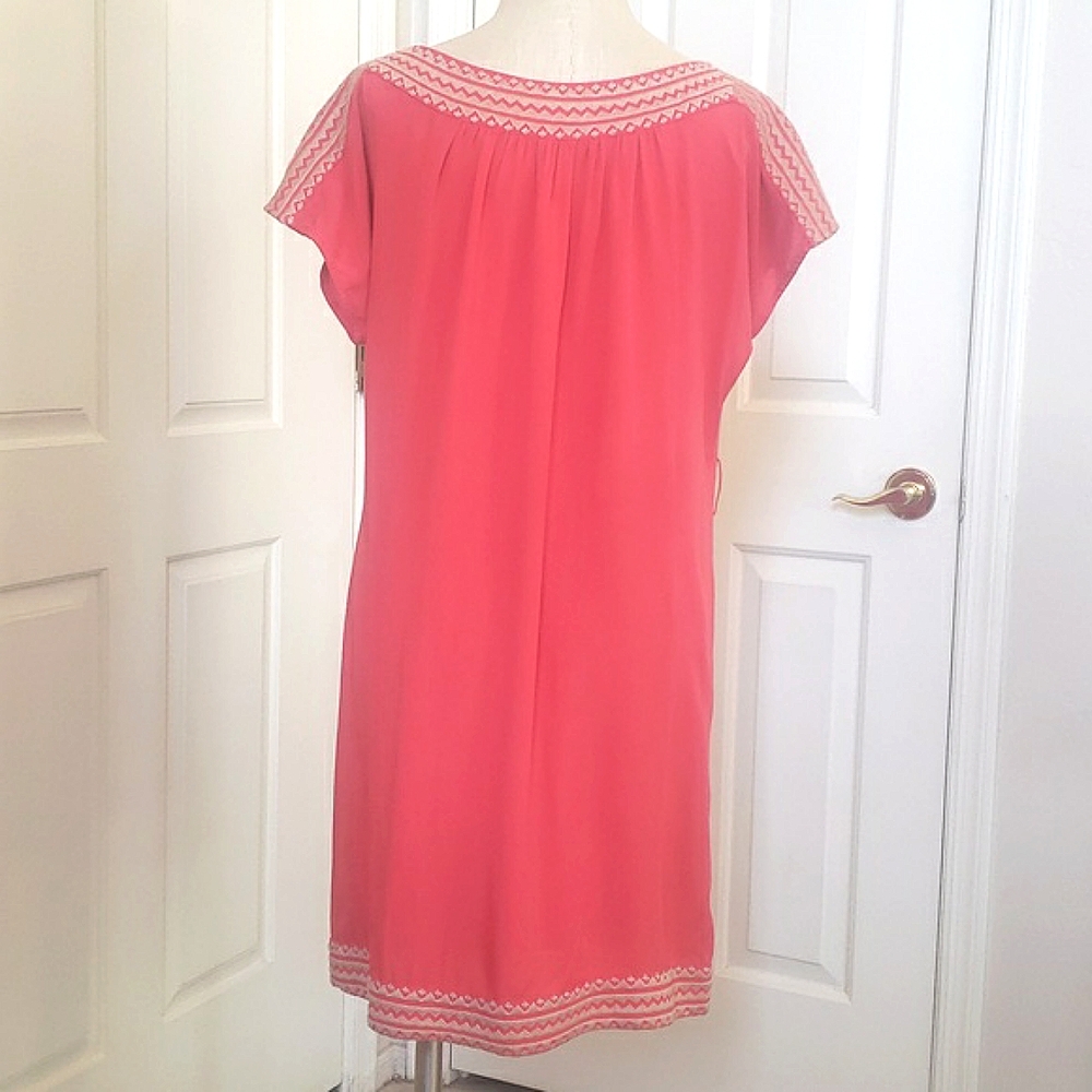 THML for Anthropologie Coral Embroidered Boho Shift Mini Dress / Tunic XS - Picture 5 of 17